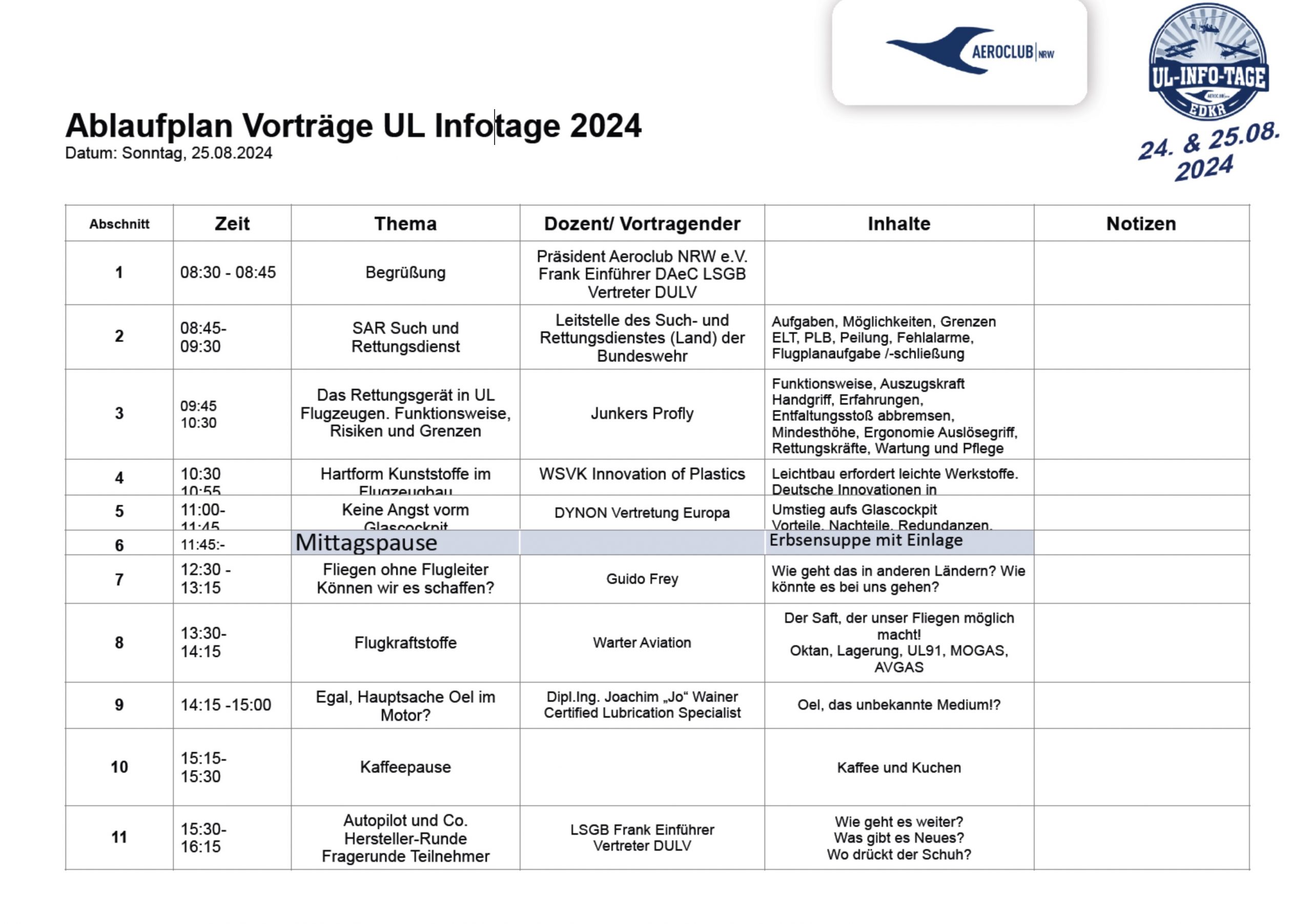 Programm UL-Infotage 2024